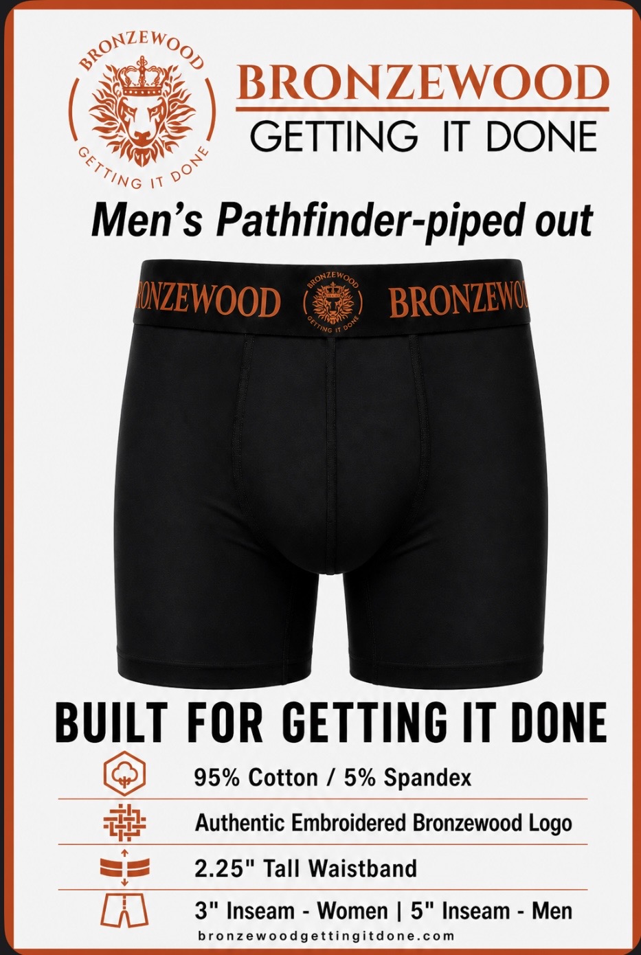 Bronzewood Men's Pathfinder  Piped out Getting It Done